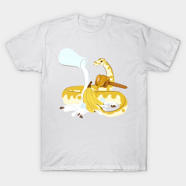 Cute Banana Python Smoothie T-Shirt by livelonganddraw